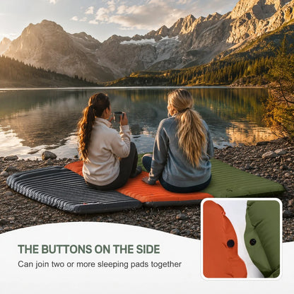 Inflatable Camping Sleeping Mat Built-In Foot Pump