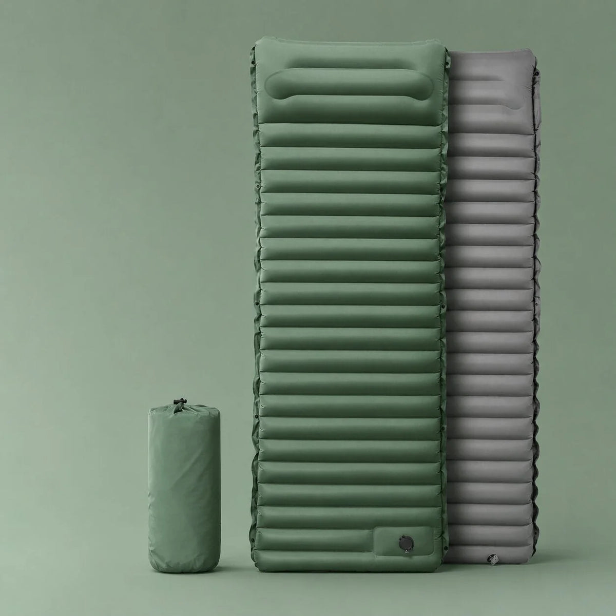 Inflatable Camping Sleeping Mat Built-In Foot Pump