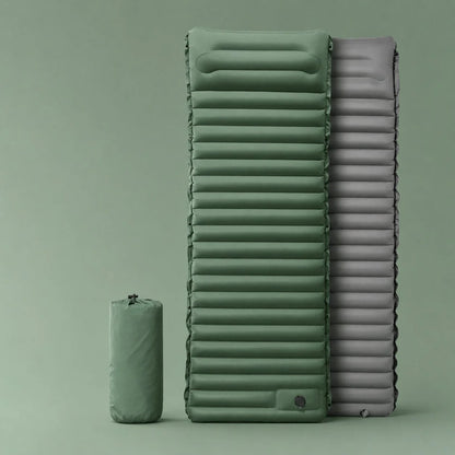 Inflatable Camping Sleeping Mat Built-In Foot Pump