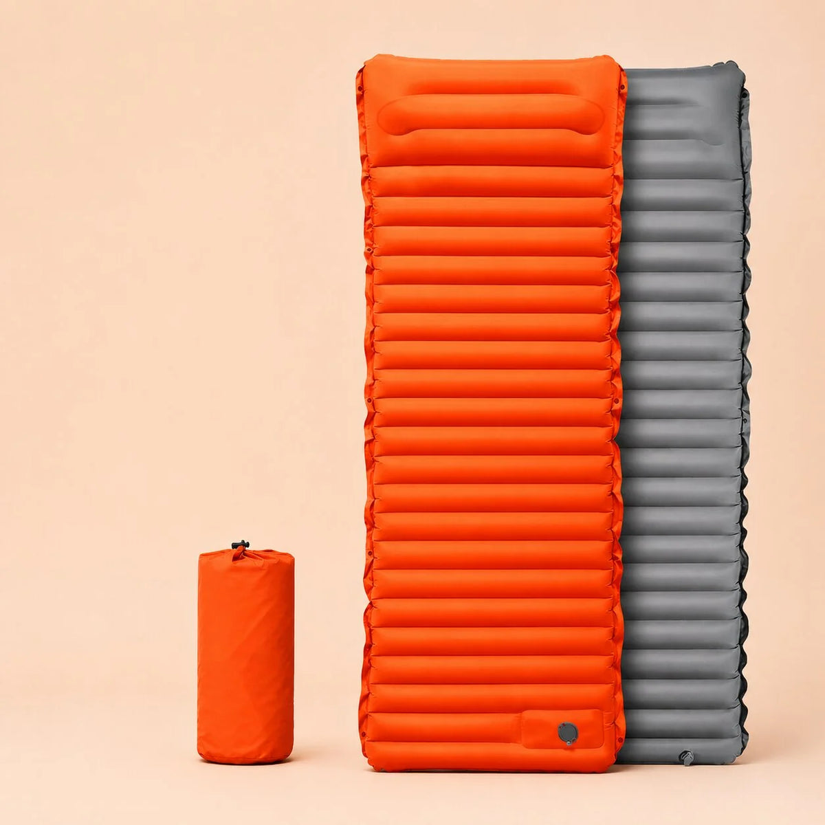 Inflatable Camping Sleeping Mat Built-In Foot Pump
