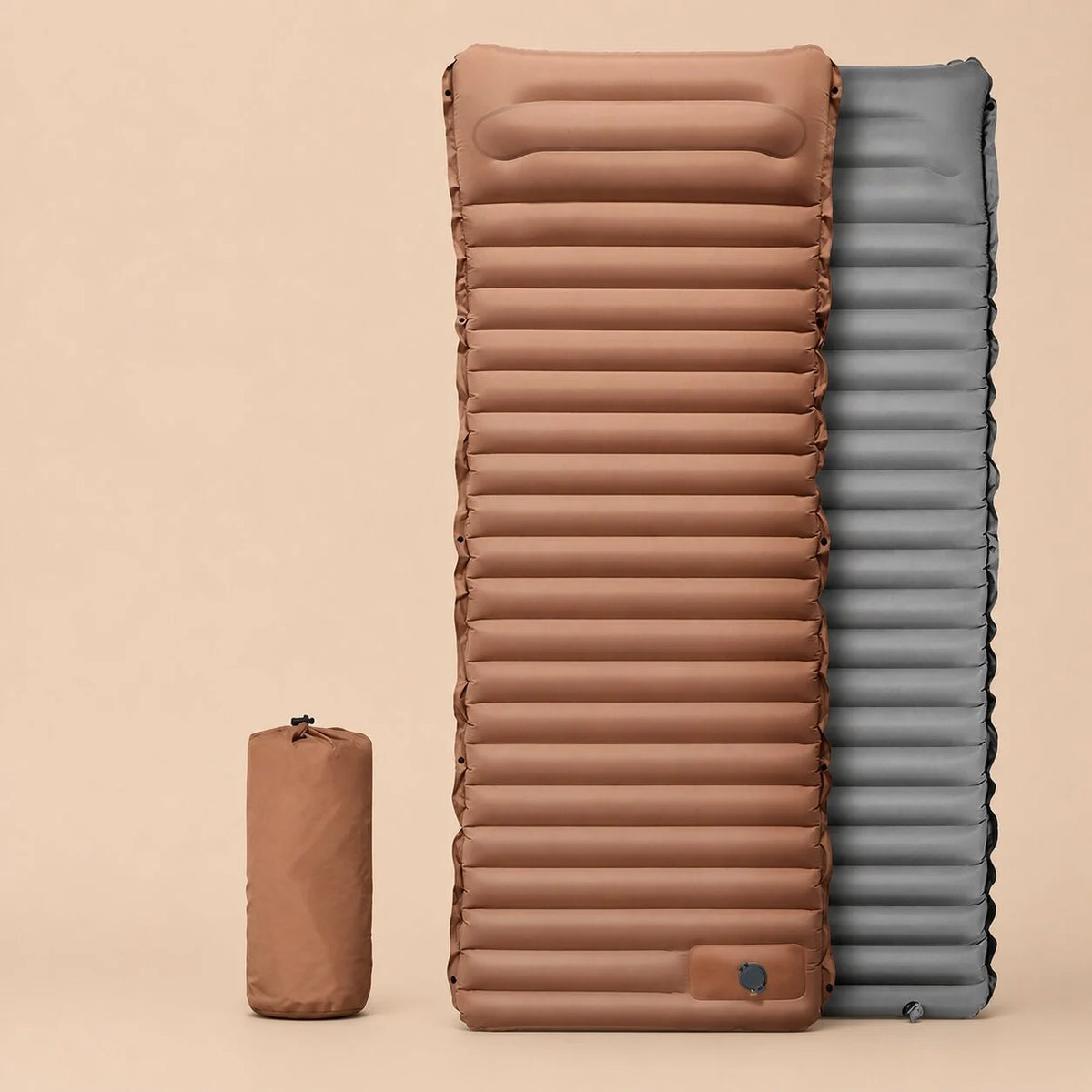 Inflatable Camping Sleeping Mat Built-In Foot Pump