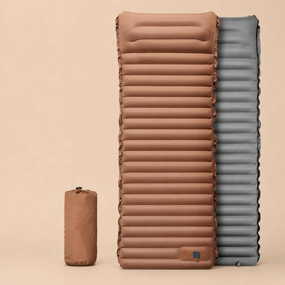 Inflatable Camping Sleeping Mat Built-In Foot Pump