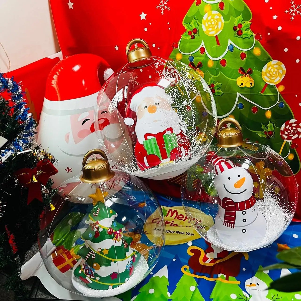 Inflatable Christmas Ornament LED Remote-Controlled Waterproof 60 cm