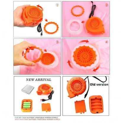 Inflatable Dinosaur Costume Battery-Powered Blower Matching Gloves