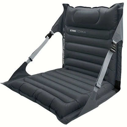 Inflatable Floor Seat Supportive Backrest & Padded Headrest