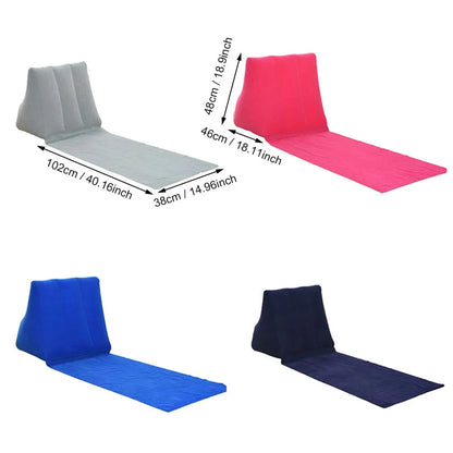 Inflatable Lounger Ergonomic Backrest Lightweight & Waterproof PVC