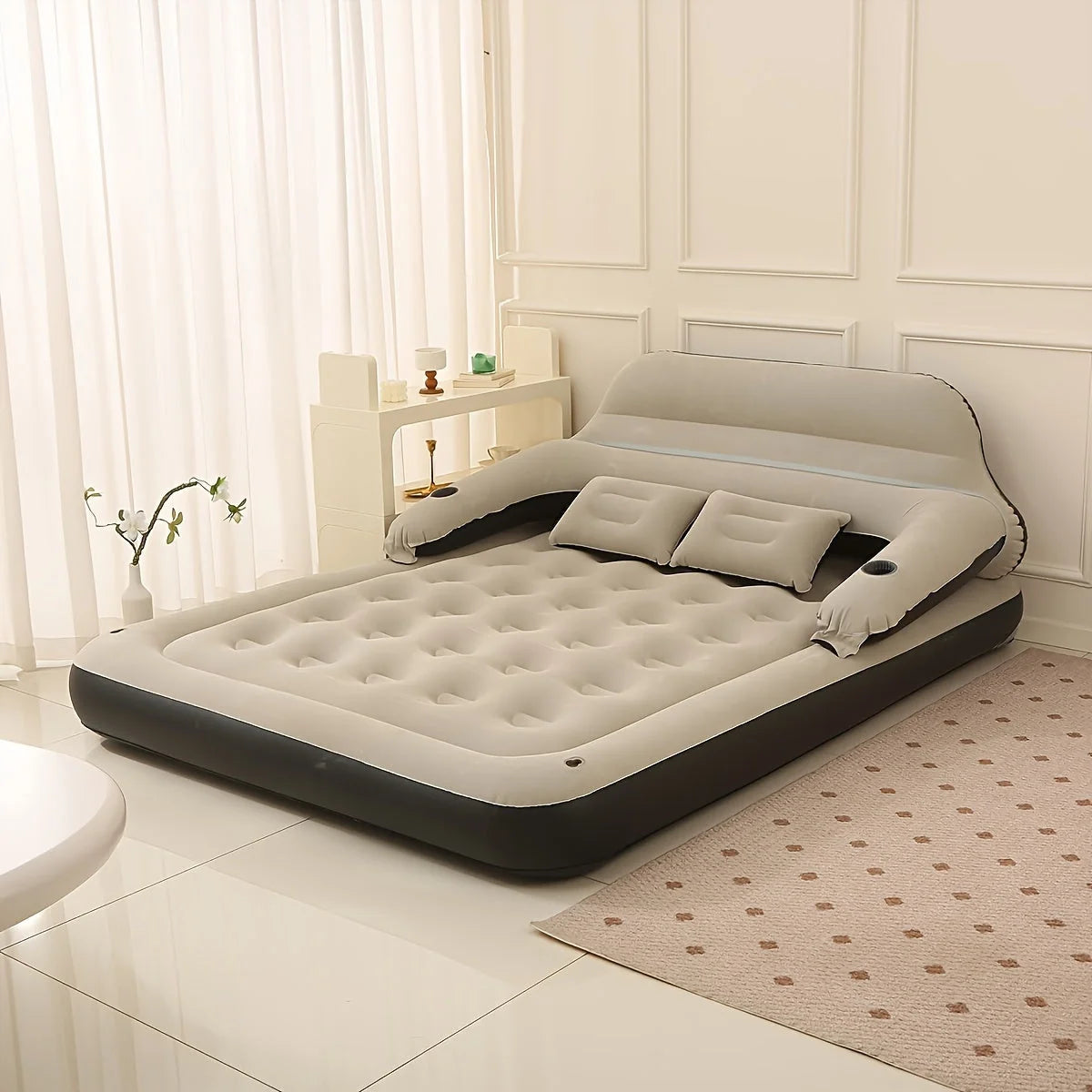 Inflatable Mattress with Built-In Pump – Restful Sleep and Spinal Support