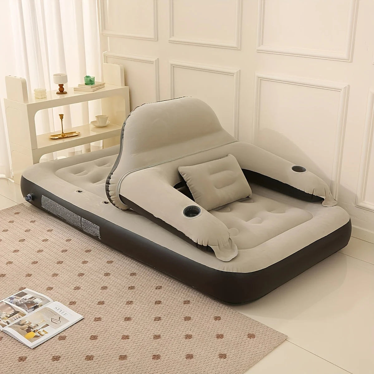 Inflatable Mattress with Built-In Pump – Restful Sleep and Spinal Support