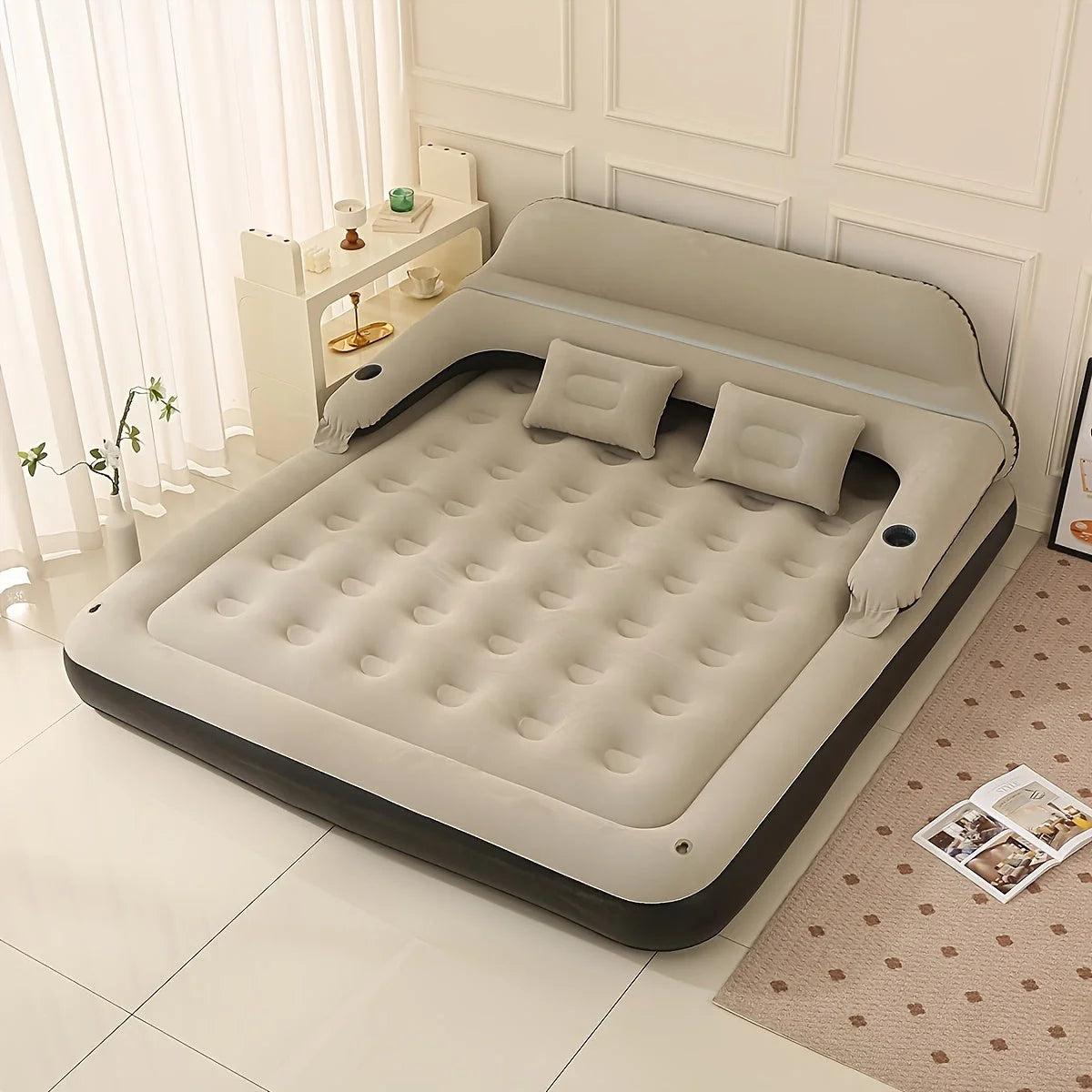 Inflatable Mattress with Built-In Pump – Restful Sleep and Spinal Support