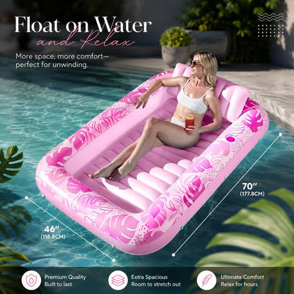 Inflatable Pool Float Lounger Roomy 178 cm Lightweight Packable