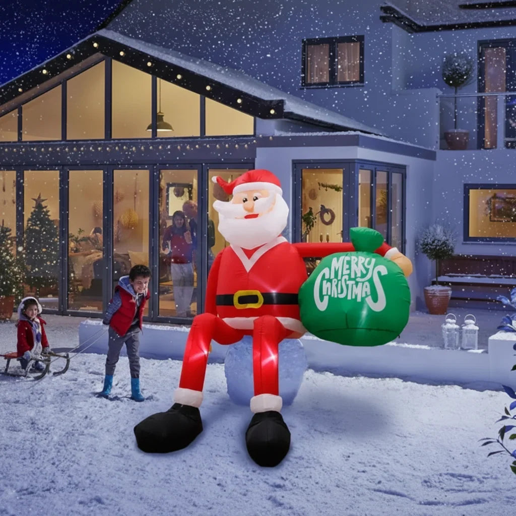 Inflatable Santa 8 Ft LED Waterproof Outdoor Decoration