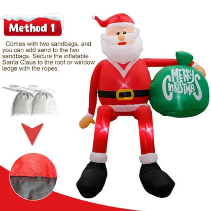Inflatable Santa 8 Ft LED Waterproof Outdoor Decoration