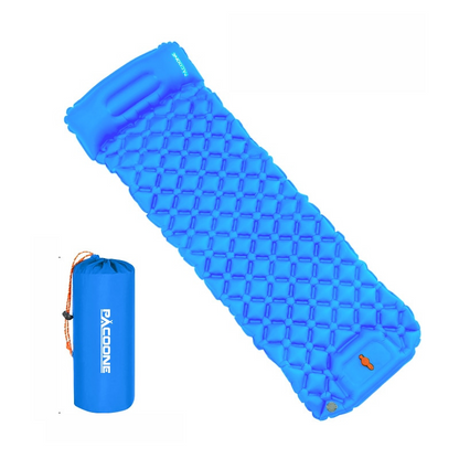 Inflatable Sleeping Mat Waterproof Built-In Pump & Integrated Pillow