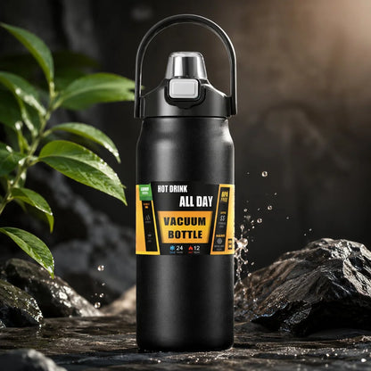 Insulated Water Bottle Integrated Straw Multiple Sizes