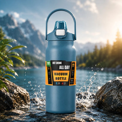 Insulated Water Bottle Integrated Straw Multiple Sizes