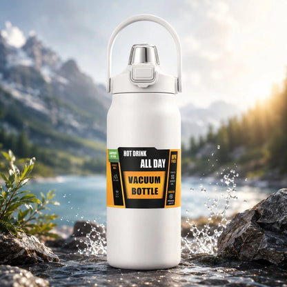 Insulated Water Bottle Integrated Straw Multiple Sizes