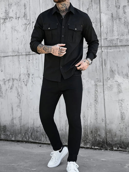 Jacket Lightweight Button-Up Breathable Plaid Lining
