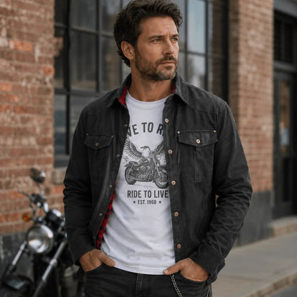 Jacket Lightweight Button-Up Breathable Plaid Lining