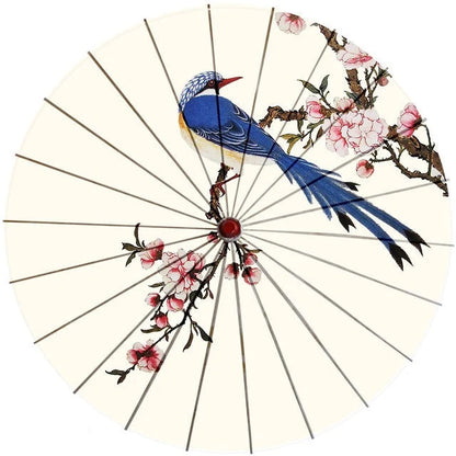 Japanese Parasol Cotton Paper & Bamboo 33.1-Inch Canopy
