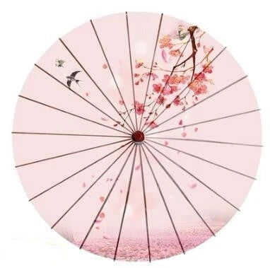 Japanese Parasol Cotton Paper & Bamboo 33.1-Inch Canopy