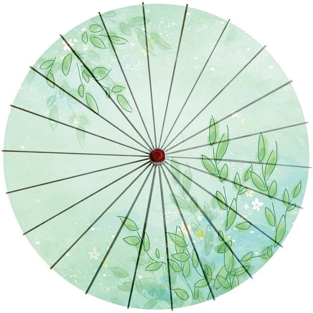 Japanese Parasol Cotton Paper & Bamboo 33.1-Inch Canopy