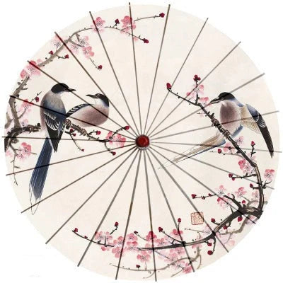 Japanese Parasol Cotton Paper & Bamboo 33.1-Inch Canopy
