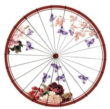 Japanese Parasol Cotton Paper & Bamboo 33.1-Inch Canopy