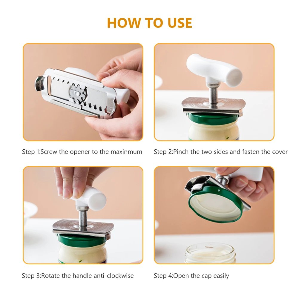 Jar Opener Adjustable Stainless Steel Grip Joint-Friendly