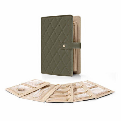 Jewelry Organizer Quilted PU Leather Multiple Compartments