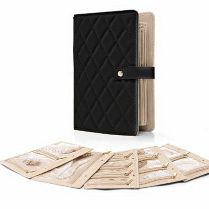 Jewelry Organizer Quilted PU Leather Multiple Compartments