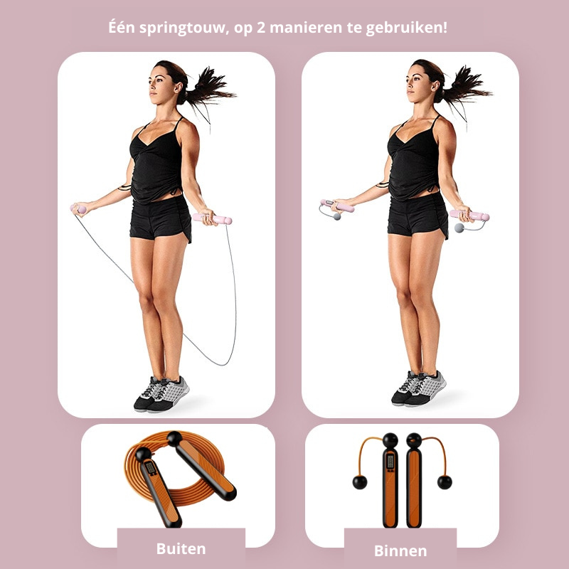 Jump Rope Wireless Digital Counter Weighted & Rotating Handles