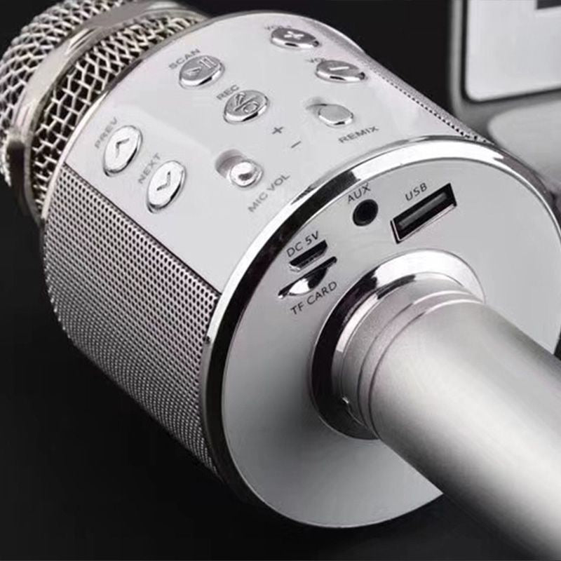Karaoke Microphone Bluetooth Built-In Speaker Long Battery Life