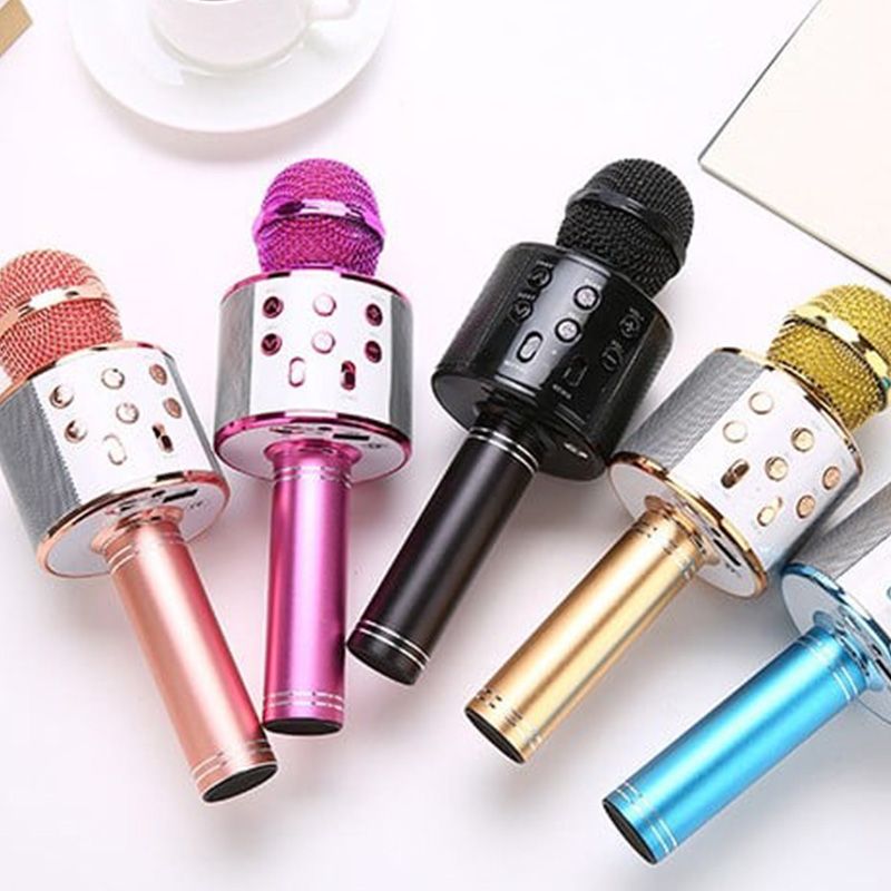 Karaoke Microphone Bluetooth Built-In Speaker Long Battery Life