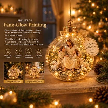 Keepsake Ornament Lighted Christian Scripture Design