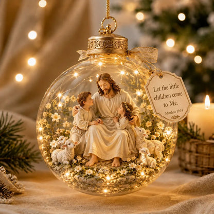Keepsake Ornament Lighted Christian Scripture Design