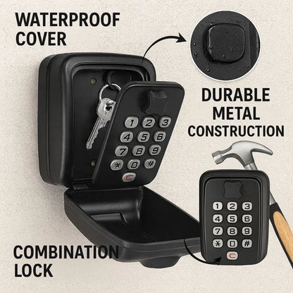 Key Lock Box Resettable Combination Weather Resistant Wall Mount