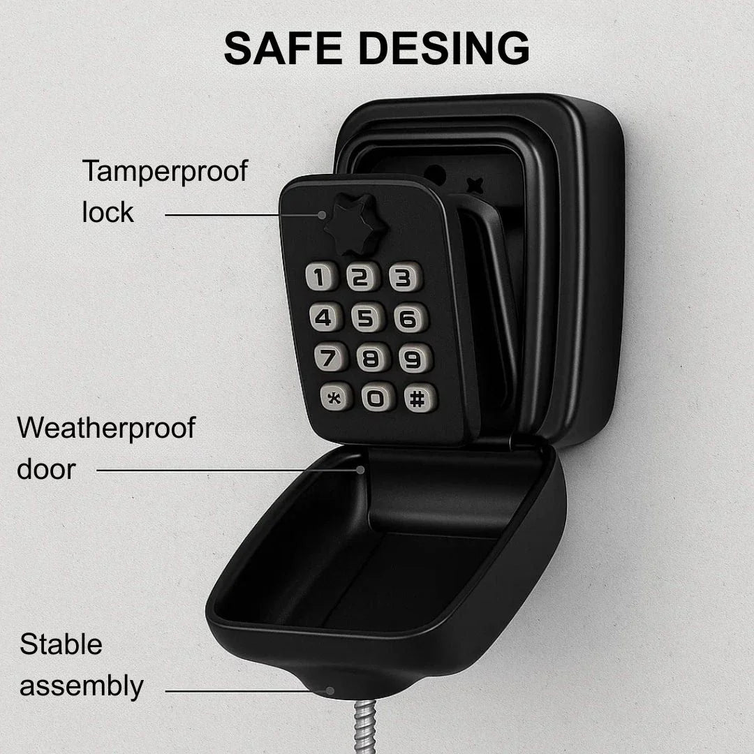 Key Lock Box Resettable Combination Weather Resistant Wall Mount