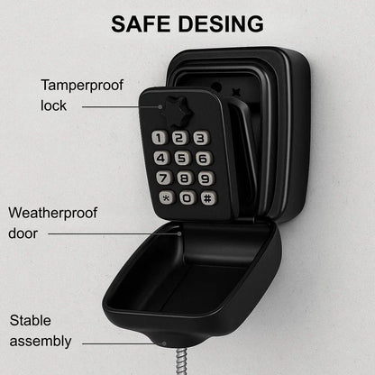 Key Lock Box Resettable Combination Weather Resistant Wall Mount