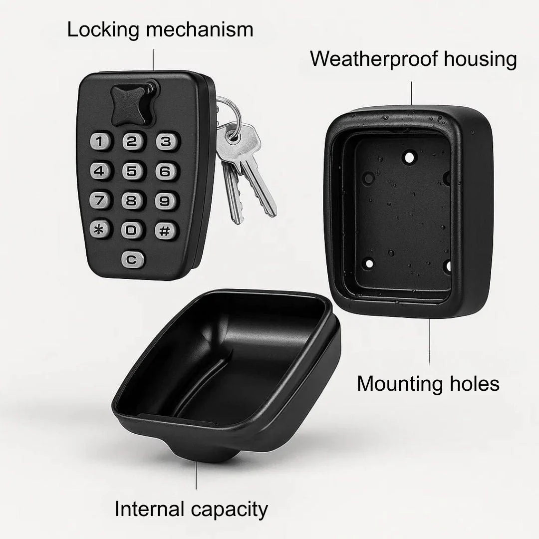Key Lock Box Resettable Combination Weather Resistant Wall Mount