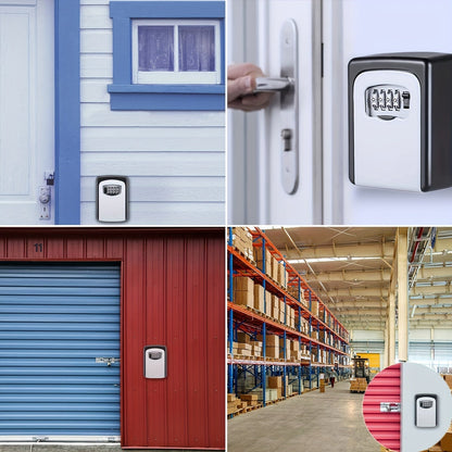 Key Safe 4-Digit Combination Weatherproof Stainless Steel Wall Mountable