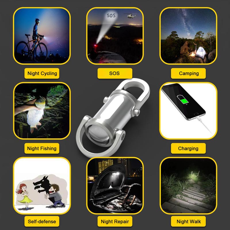 Keychain Flashlight 1200 Lumens 1000mAh Power Bank