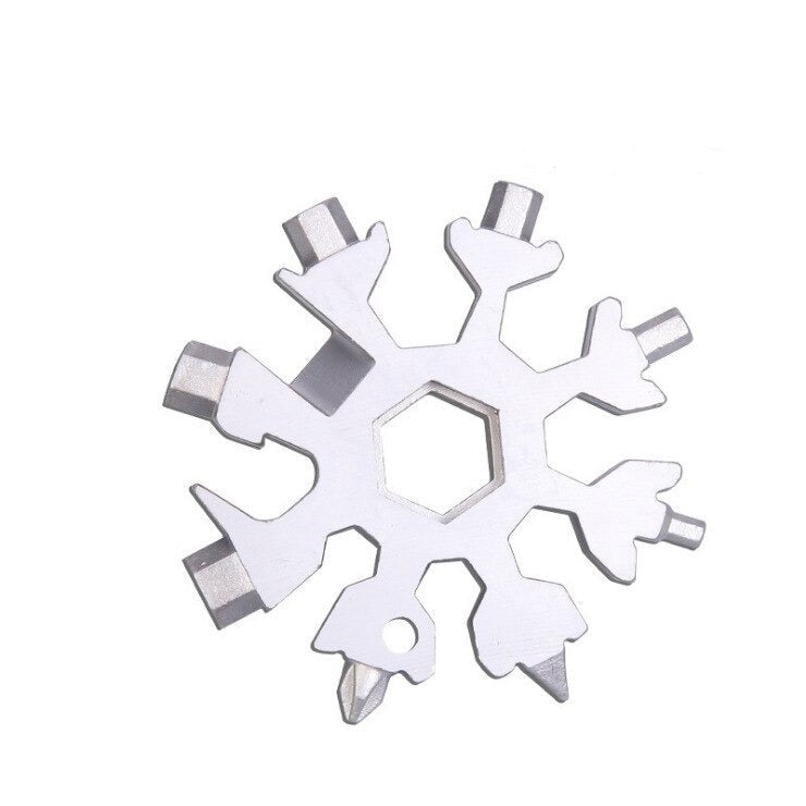 Keychain Multitool Stainless Steel 18-in-1 Snowflake Design
