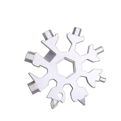 Keychain Multitool Stainless Steel 18-in-1 Snowflake Design