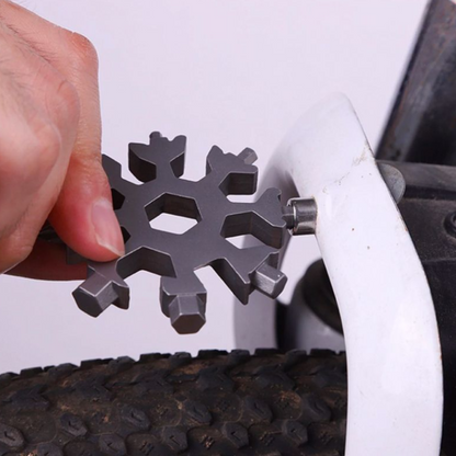 Keychain Multitool Stainless Steel 18-in-1 Snowflake Design