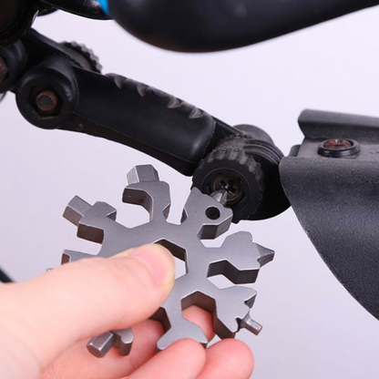 Keychain Multitool Stainless Steel 18-in-1 Snowflake Design