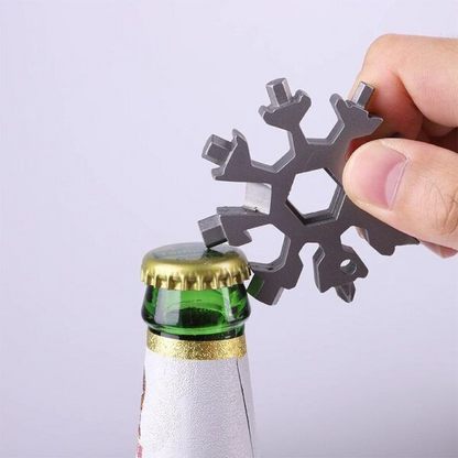 Keychain Multitool Stainless Steel 18-in-1 Snowflake Design