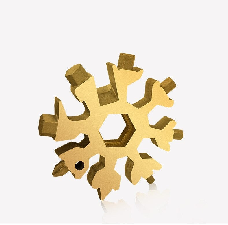 Keychain Multitool Stainless Steel 18-in-1 Snowflake Design