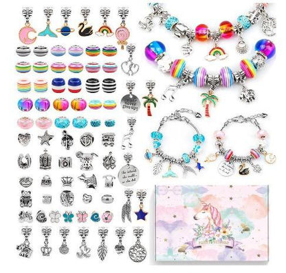 Kids Bracelet Craft Kit 82-Piece BPA-Free Adjustable Fit