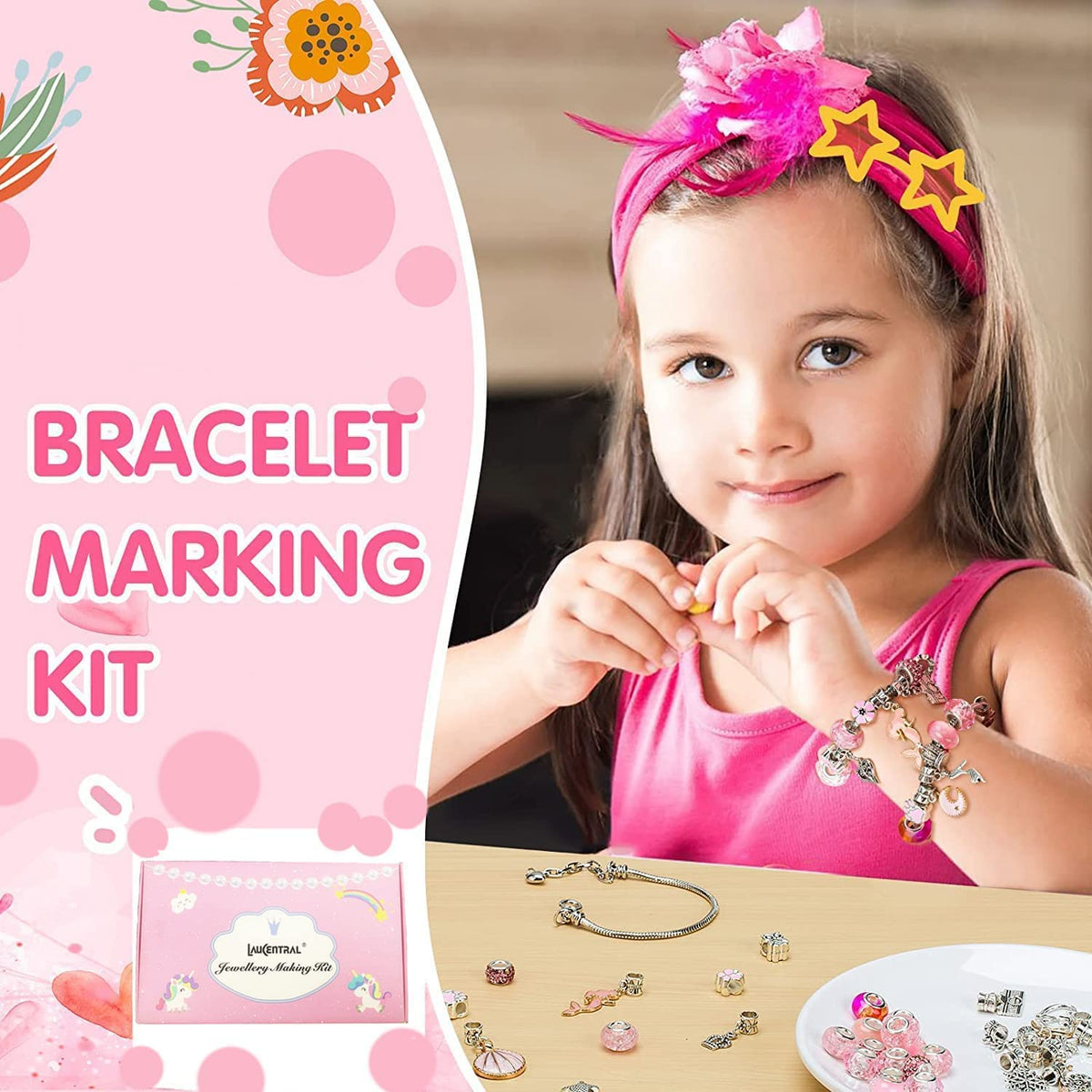 Kids Bracelet Craft Kit 82-Piece BPA-Free Adjustable Fit