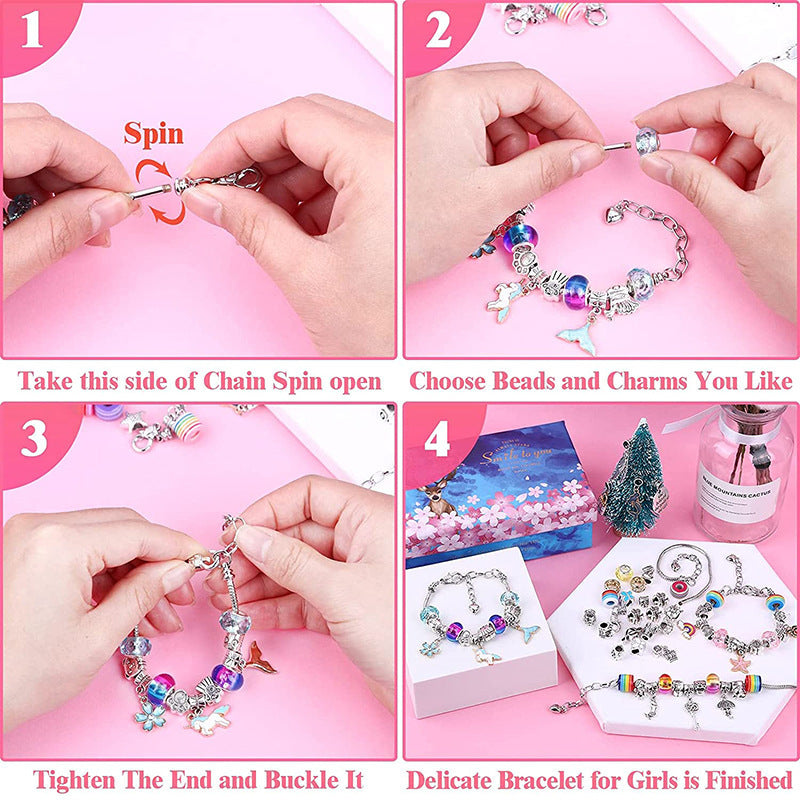 Kids Bracelet Craft Kit 82-Piece BPA-Free Adjustable Fit